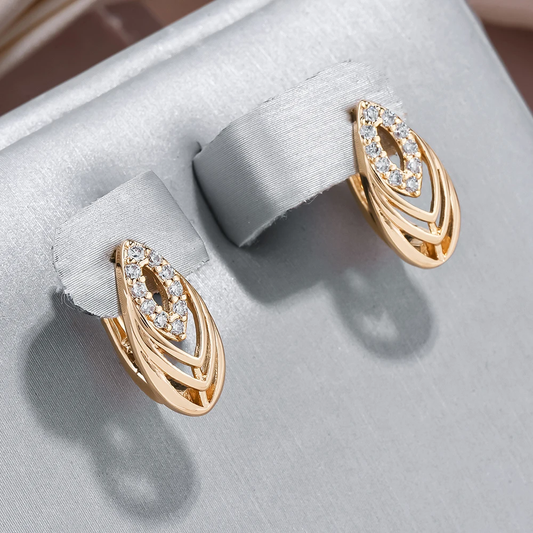 Inlaid Crystal Hollow Earrings