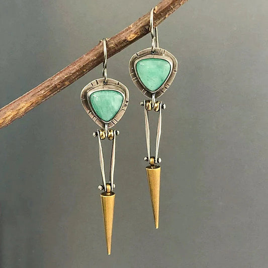 Green Resin Stone Earrings
