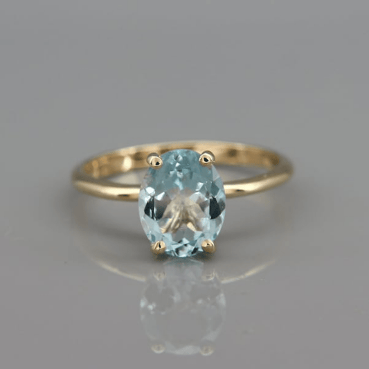Gold Blue Crystal Ring