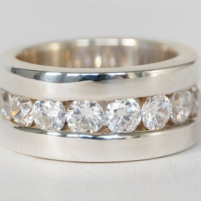 Zirconia Belt Silver Ring