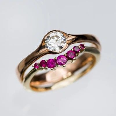 Garnet Crystalline Gold Ring
