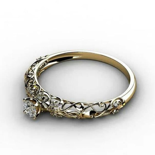 Golden Ivy Hollow Ring
