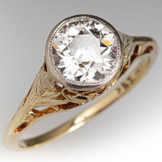 Inlaid Rounded Glass Fine Ring