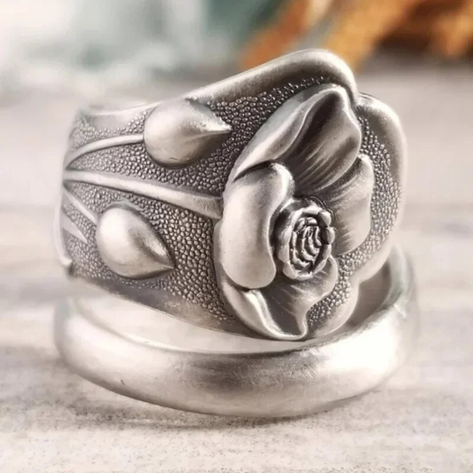 Silver Rose Ring