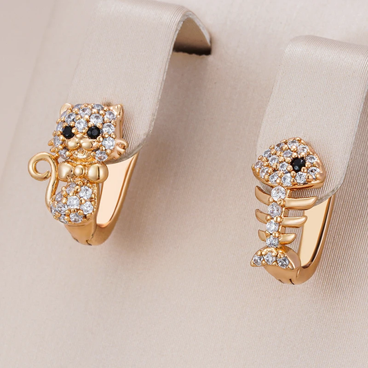 Cat & Fish Earrings