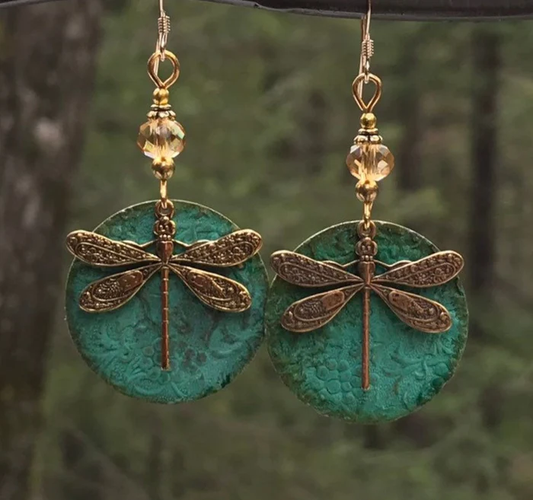 Dragonfly Golden Earrings