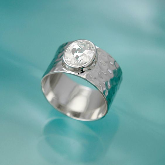 White Zirconia Silver Ring