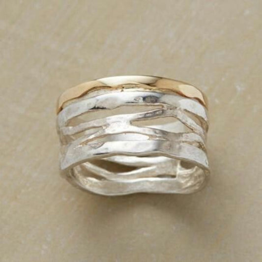 Gold & Silver Hollow Ring