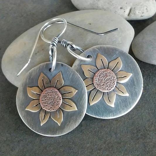 Rounded Sunflower Earrings