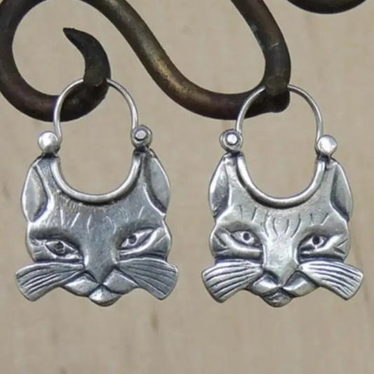 Cat Whiskers Silver Earrings