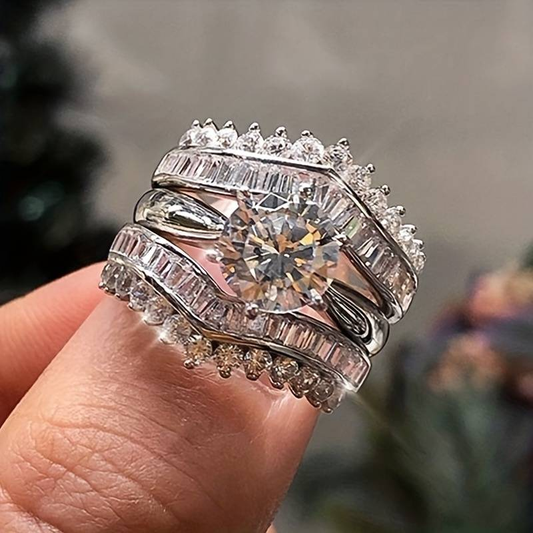 Layered Bright Silver Ring