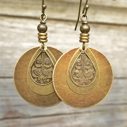 Golden Rounded Earrings