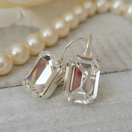 White Glass Earrings