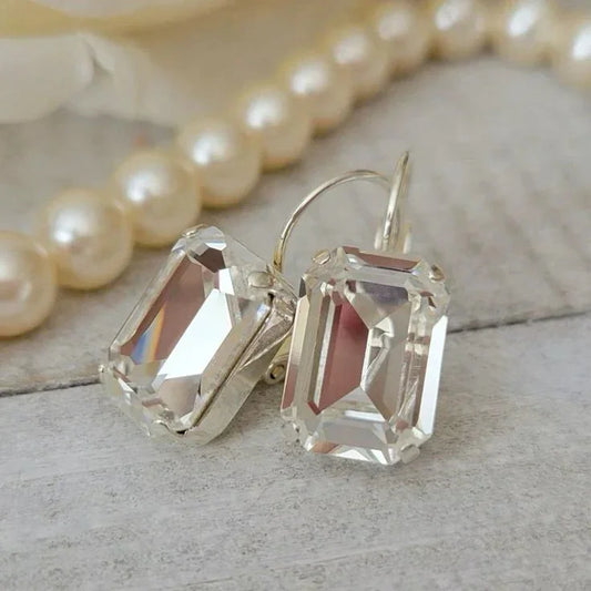 White Glass Earrings