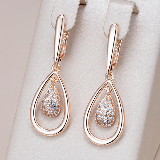 Shiny Hollow Drop Earrings