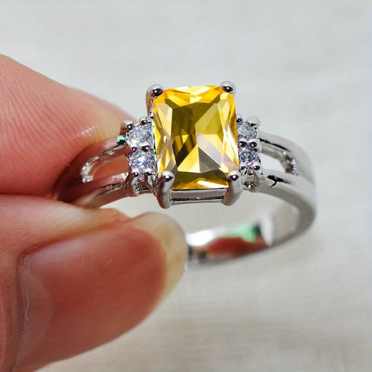 Yellow Crystal Ring