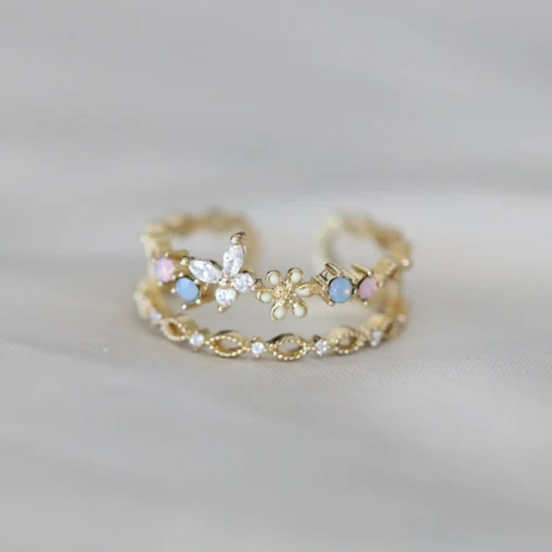 Vintage Flower Gold Ring