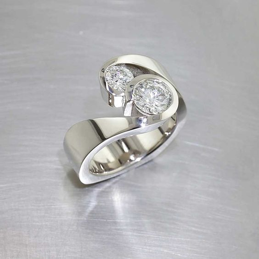Silver Zirconia Open Ring
