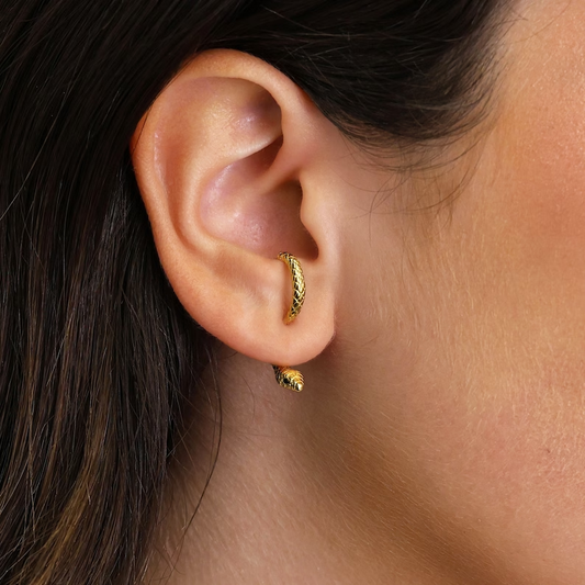 Golden Snake Earrings