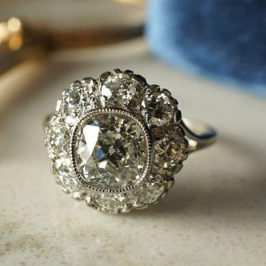 Glass Mandala Silver Ring