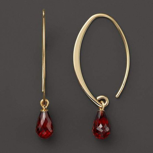 Red Crystal Gold Earrings