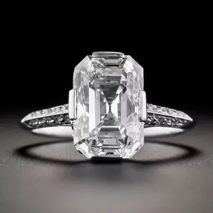 White Glass Silver Ring