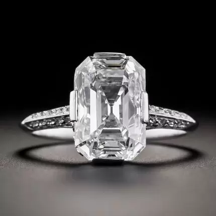 White Glass Silver Ring