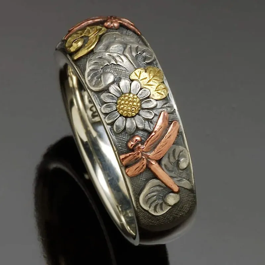 Sunflower Dragonfly Ring