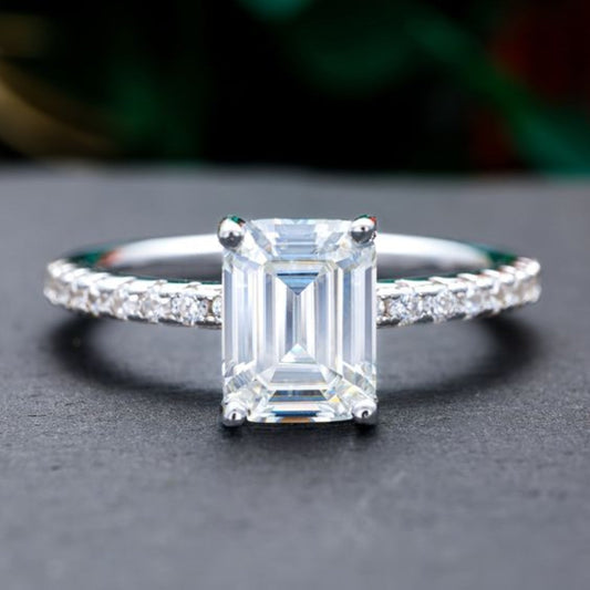 White Crystal Silver Zirconia Ring