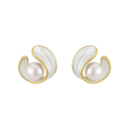 Luxury White Opal Earrings With Pearls In Gold