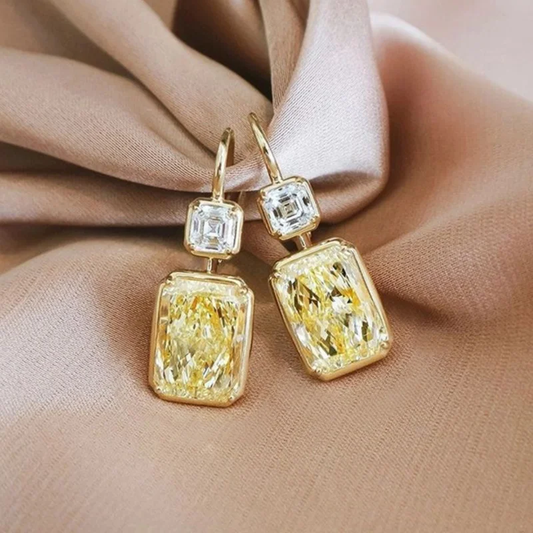 Yellow Glass Earrings