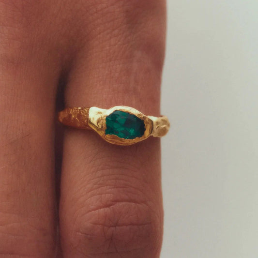Green Forged Golden Ring