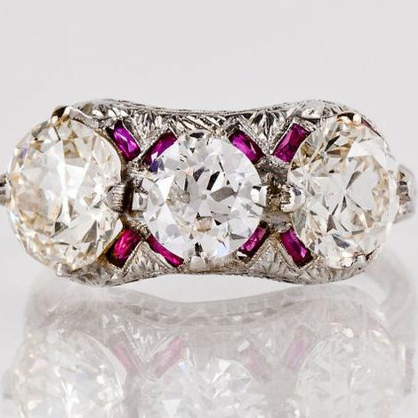 Pink & White Zirconia Silver Ring