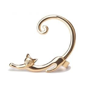 Silver Cat Earring