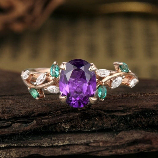 Vintage Oval Amethyst Ring