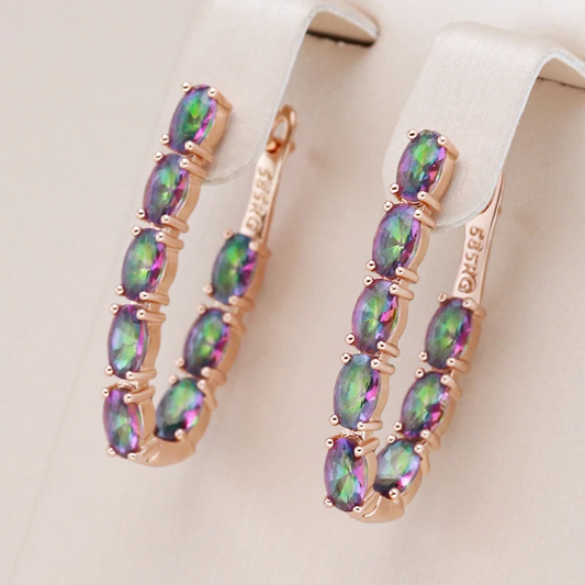 Colorful Zirconia Earrings