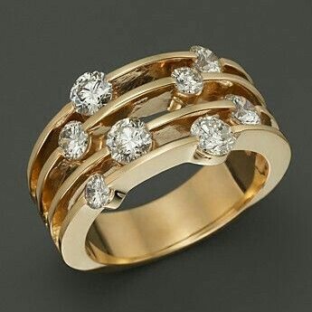 Golden Layered Zirconia Ring