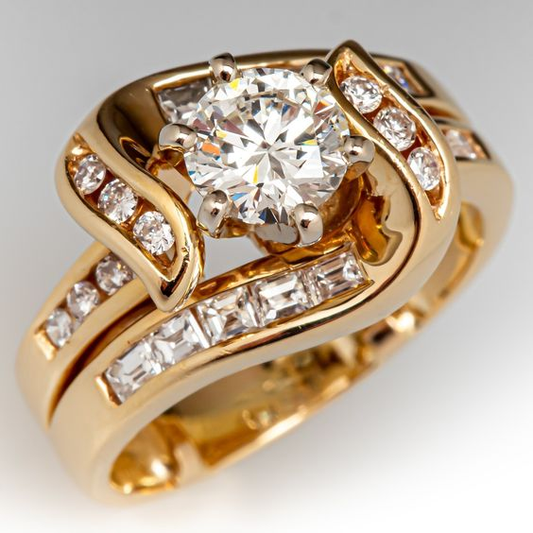 Gold Spiral Bright Ring