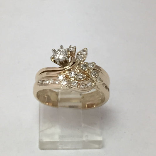 Cocktail Irregular Gold Crystal Ring