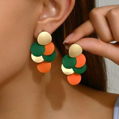 Vintage Green & Orange Earrings