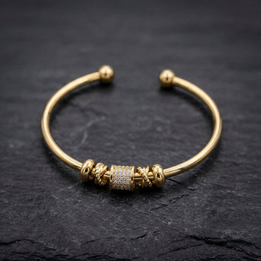 Adjustable Bracelet With Golden Charms