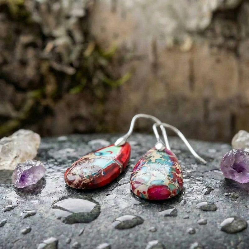 Bohemian Stone Teardrop Earrings
