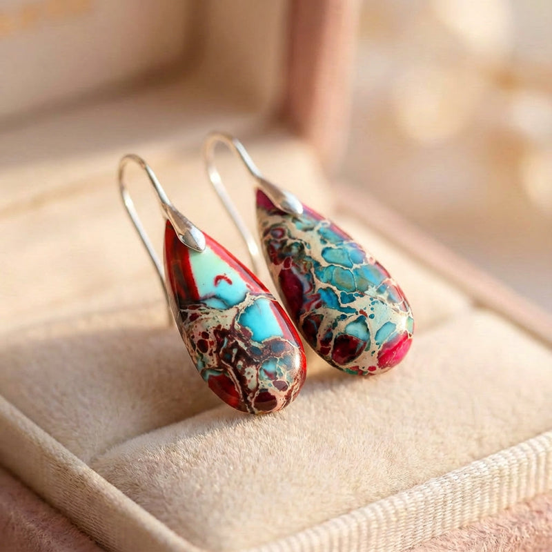 Bohemian Stone Teardrop Earrings