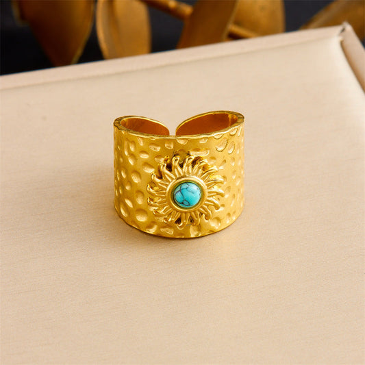 Bohemian Turquoise Cuff Ring
