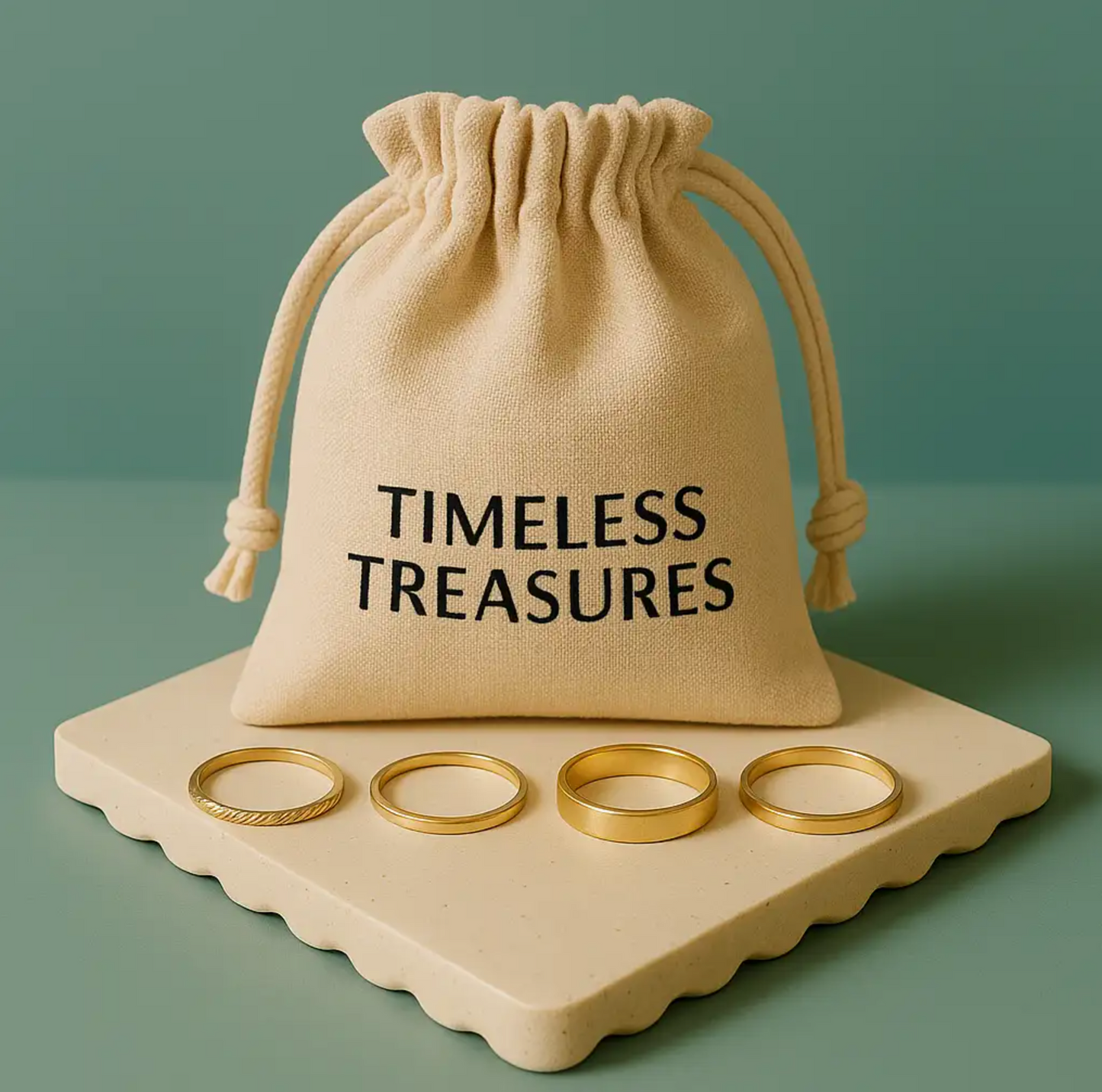 Vintage White And Green Opal Rings