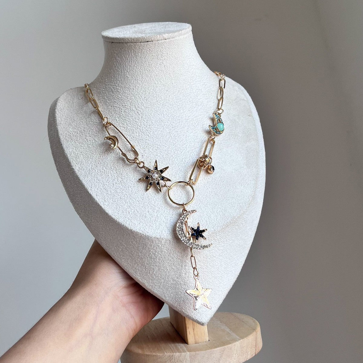 Celestial Moon Star Necklace