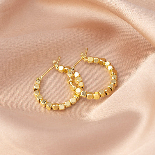 Classic Gold Beaded Earrings