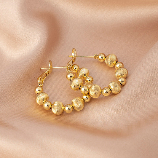 Classic Gold Beaded Earrings