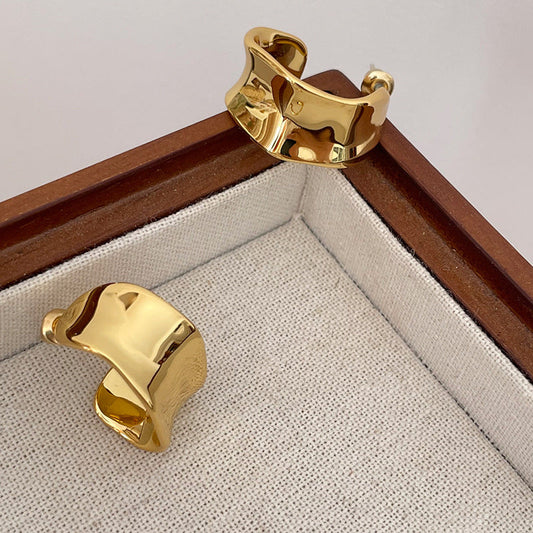 Classic Gold Cuff Earrings