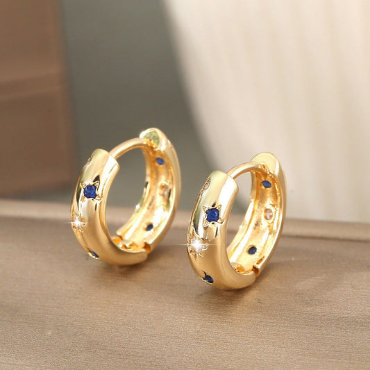 Classic Gold Sapphire Earrings